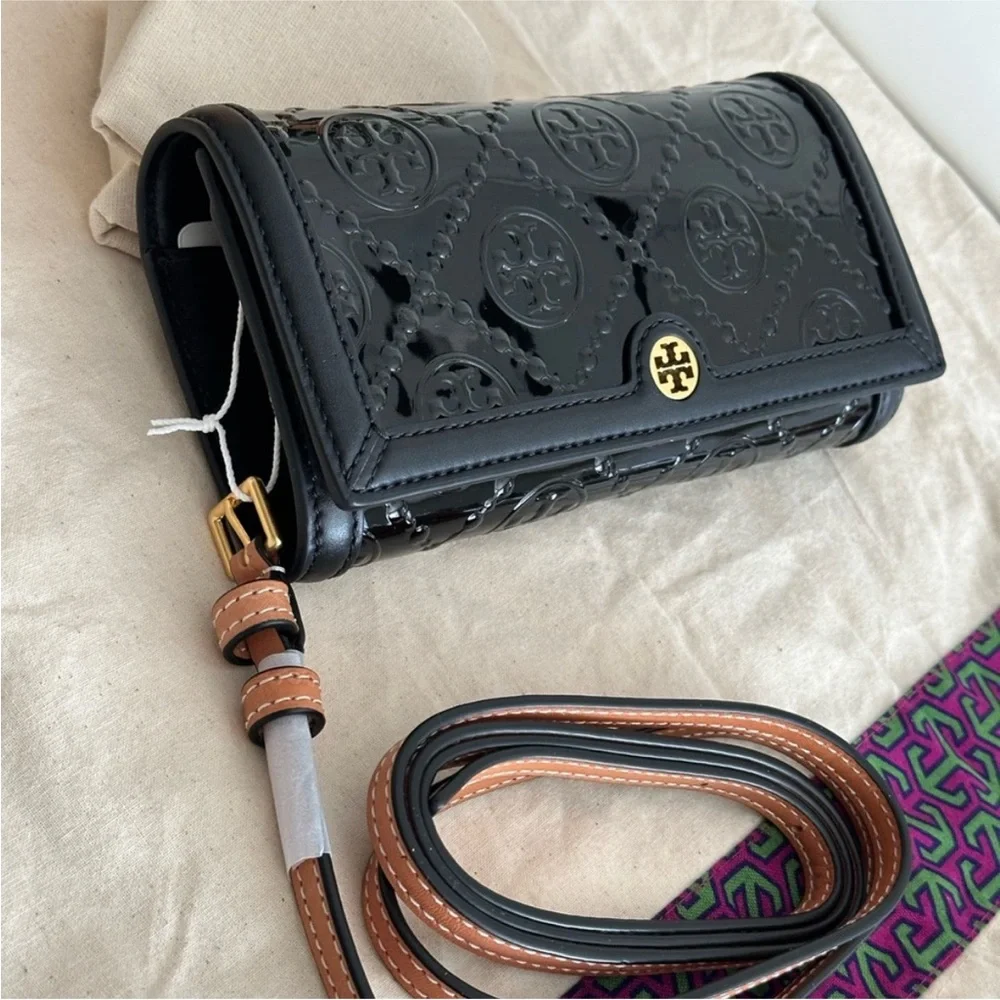 Tory Burch Black and Brown Crossbody Bag